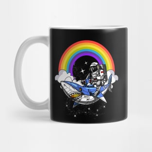 Space Astronaut Riding Shark Mug